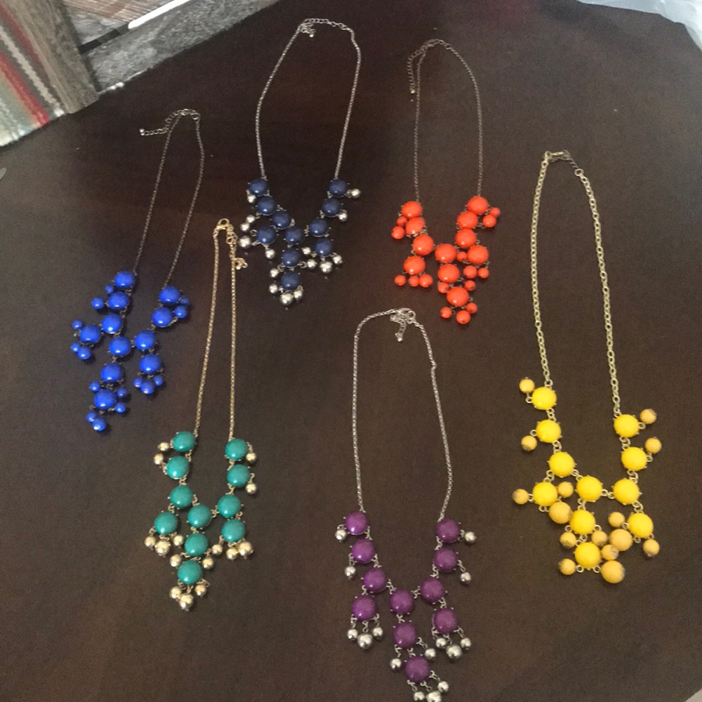 Lot of 6 bubble necklaces- various colors